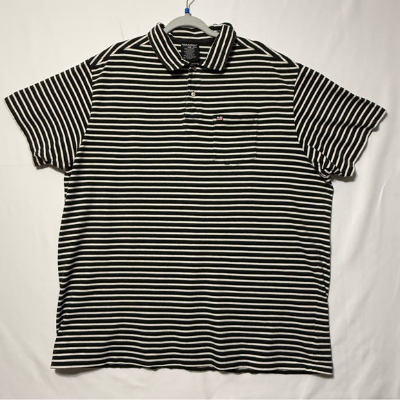 Polo Jeans by Ralph Lauren Men's XXL Black and White Striped Polo - Picture 2 of 8